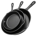 3pcs Cast Iron Skillet Set with Drip Spout – Pre-Seasoned Non-Stick Heavy Duty Cookware for Holiday Cooking, RV Camping, Campfire Meals, Oven & Stovetop Safe Kitchen Gift