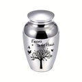Customizable Mini Cremation Urn for Human and Pet Ashes - Tree of Life Aluminum Alloy Small Keepsake Urn, Personalized Memorial Ashes Container Forever in My Heart, Multiple Lid Colors