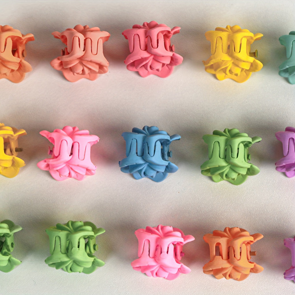Peony Flower Dog Hair Clips Set of 6 – Cute Grooming Bow Hair Accessories for Small Dogs, Yorkshire Terrier, Bichon, Teddy, Maltese & Westie, Random Colors