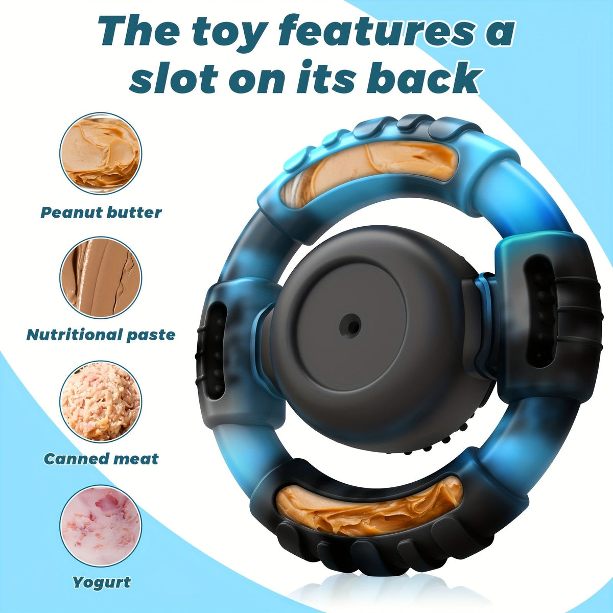 Steering Wheel Dog Chew Toy - Durable Nylon Chewing & Teething Toy for Aggressive Chewers, Puppy Dental Health & Boredom Relief, Safe Pet Supplies for Small Medium Large Dogs