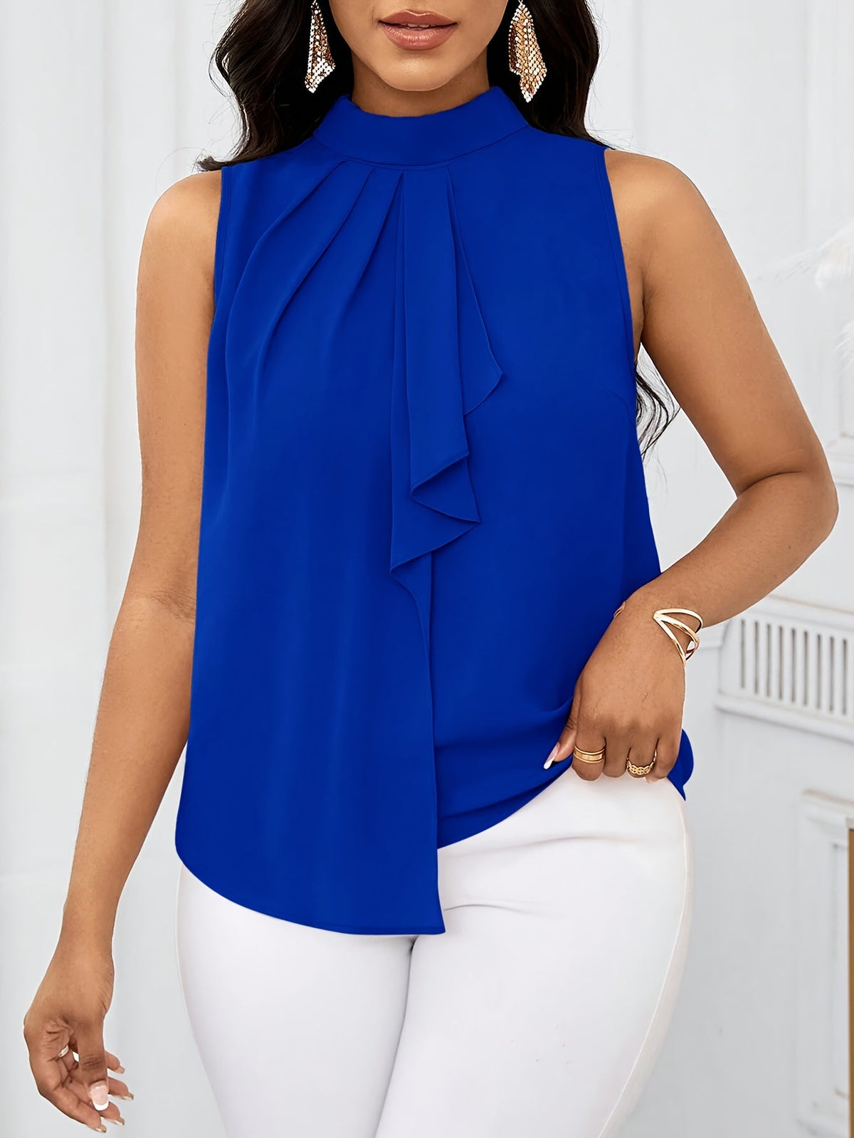 Women's Fashion Sleeveless Tank Top - Casual Short Sleeve Blouse | Lightweight Summer Everyday Chic Ladies Shirt New Arrival