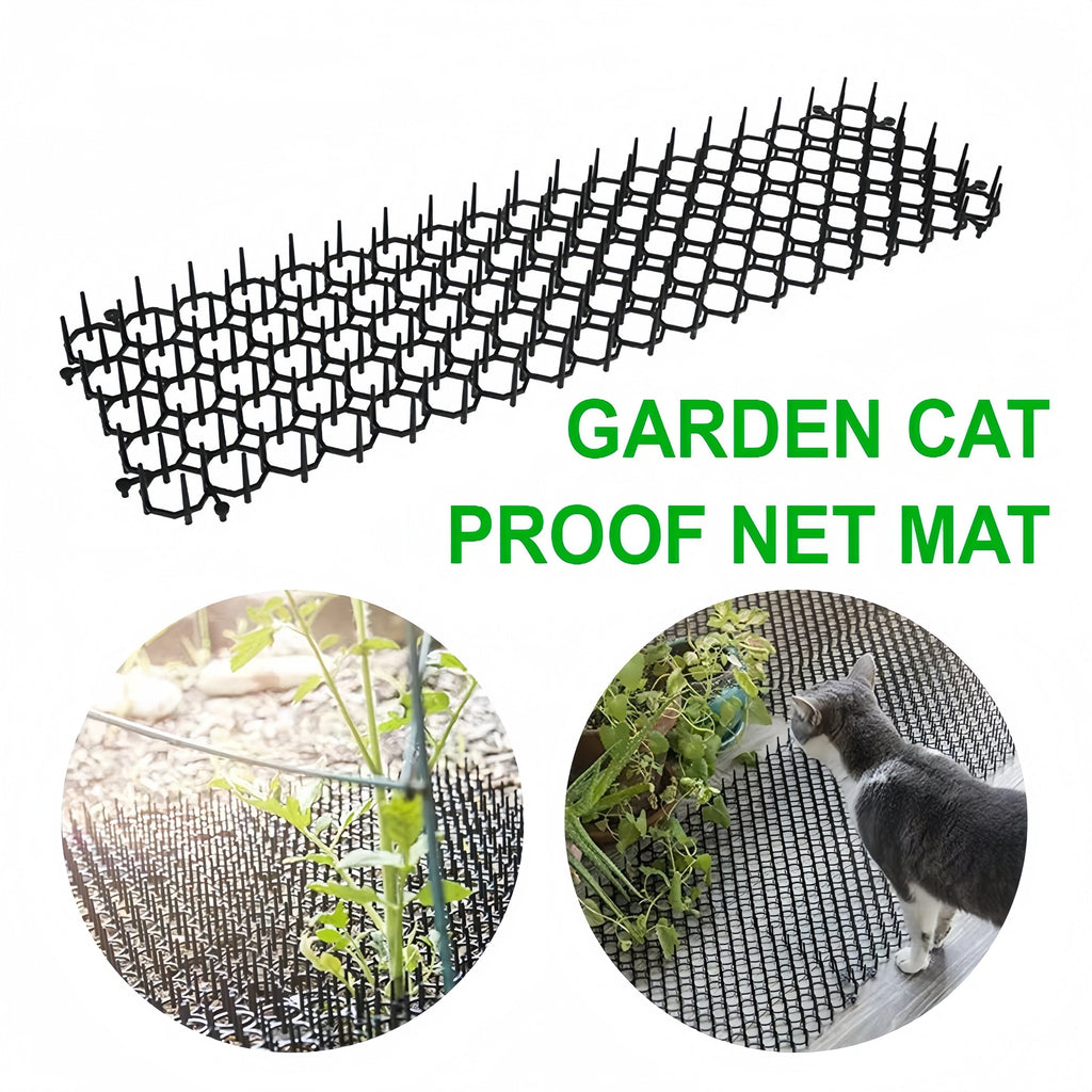 6-Pack Garden Cat Deterrent Spike Mats – Plastic Spiked Strips to Keep Cats & Dogs Out of Garden Beds, Protect Plants from Digging, Humane Outdoor Pet Repellent Mats for Yard Lawn Flower Beds