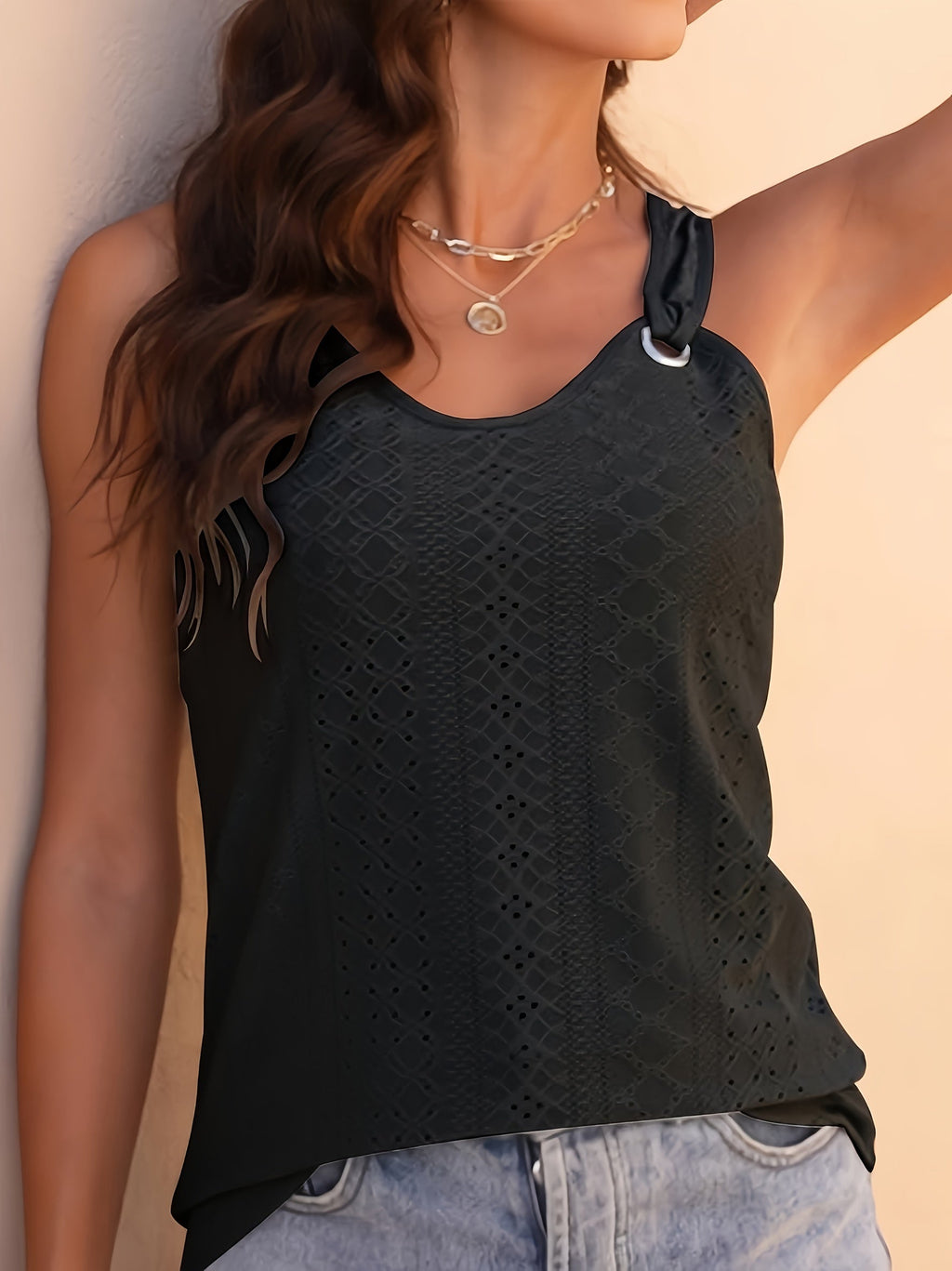 Women's V-Neck Sleeveless Tank Top – Casual Loose Comfortable Summer Vest, Trendy Lightweight Tops for Women, 5 Colors, Sizes S-XL, Everyday Casual Wear