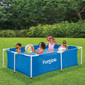 Funsicle 7-Foot Above Ground Activity Lap Pool for Family – SmartConnect Easy Setup, Durable Metal Frame, 3-4 Person Rectangular Backyard Pool for Kids & Adults Ages 6+, Blue