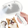 3-in-1 Automatic Steam Pet Grooming Brush – Anti-Shedding Hair Remover with Stainless Bristles for Long & Short Haired Dogs and Cats, Low-Voltage Safe Deshedding Tool
