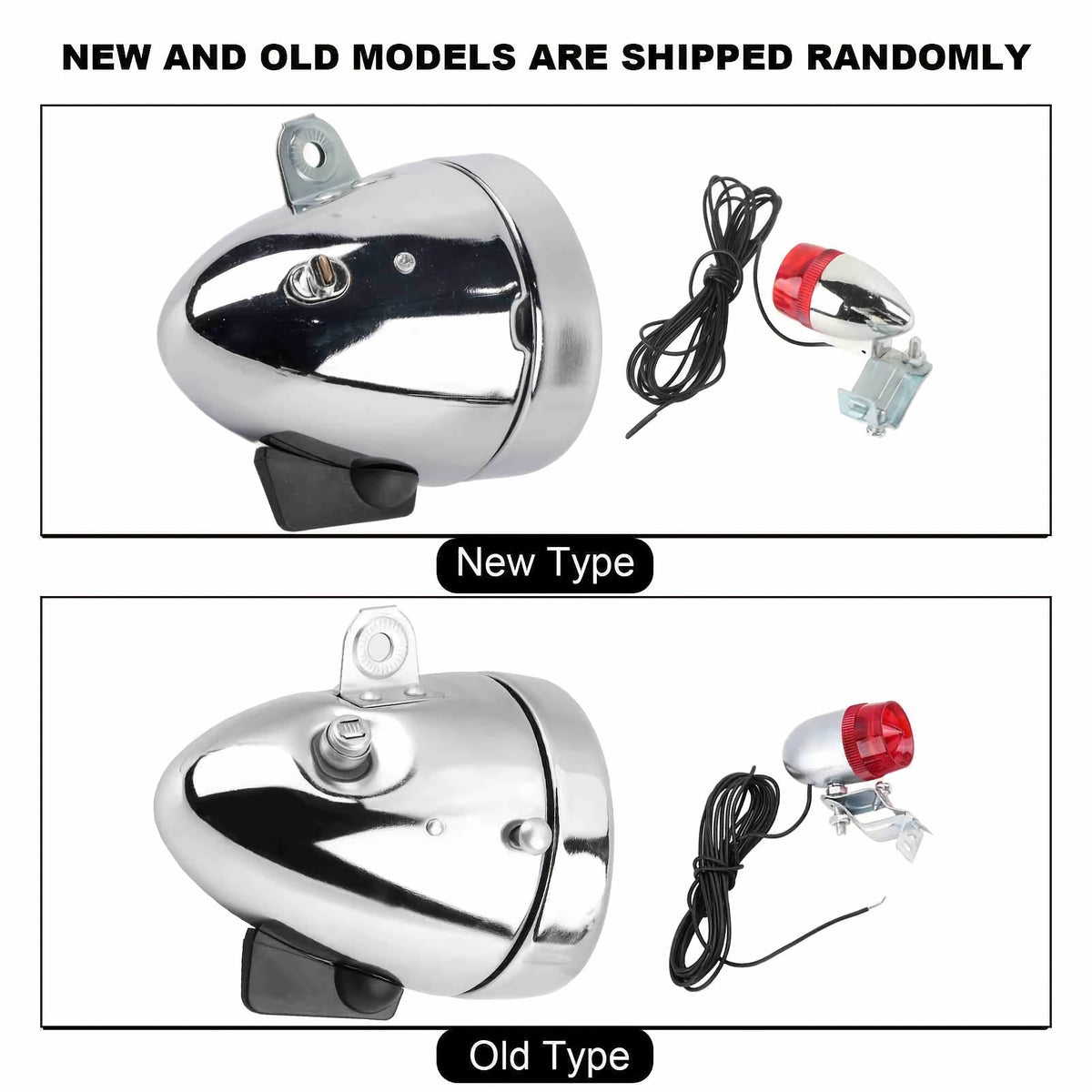 Bicycle Dynamo Headlight & Tail Light Kit 12V 6W Friction Generator – No Battery Needed, Fits Mountain Bike, Road Bike, BMX, Folding Bike, Kids Bike & More, Silver