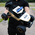 1:12 Scale RC Monster Truck 2.4GHz Off-Road Remote Control Car - Alloy Body, Independent Suspension, Rubber Tires, LED Lights, 1200mAh Battery, Crash-Resistant - Golden