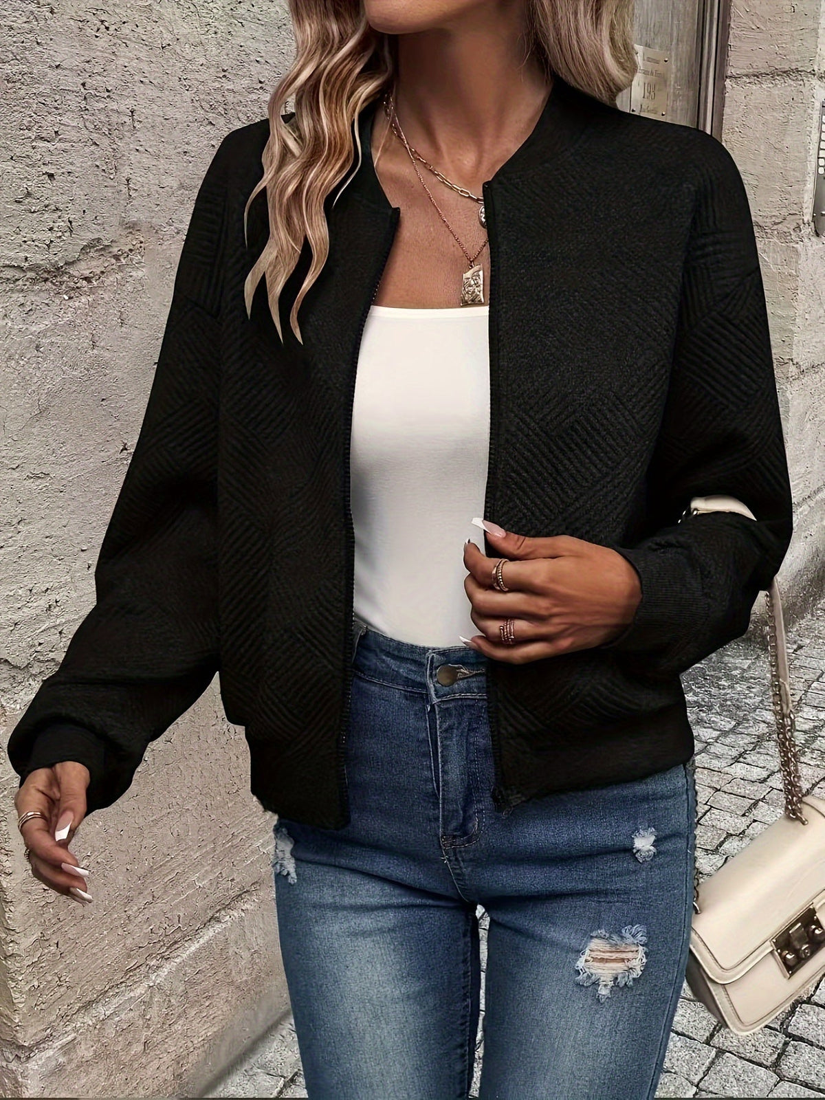 Women's Solid Color Zip-Up Cardigan Jacket – Casual Lightweight Zipper Front Sweater Coat for Fall Winter Everyday Layering