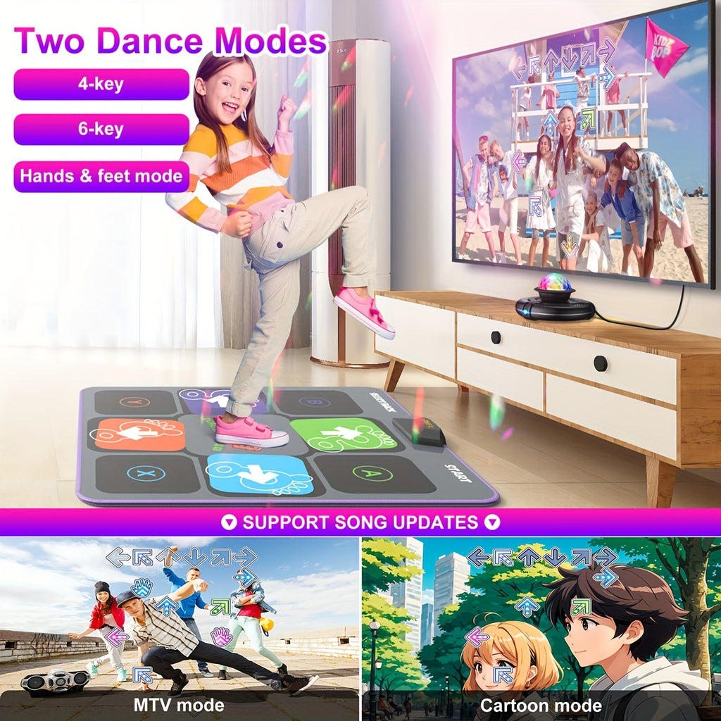 Dance Mat for Adults & Kids – Double User Dance Pad for TV, Plug & Play Electronic Dancing Mat with Smart Camera, Exercise Dance Game for Family Fun, Birthday & Christmas Gift Idea