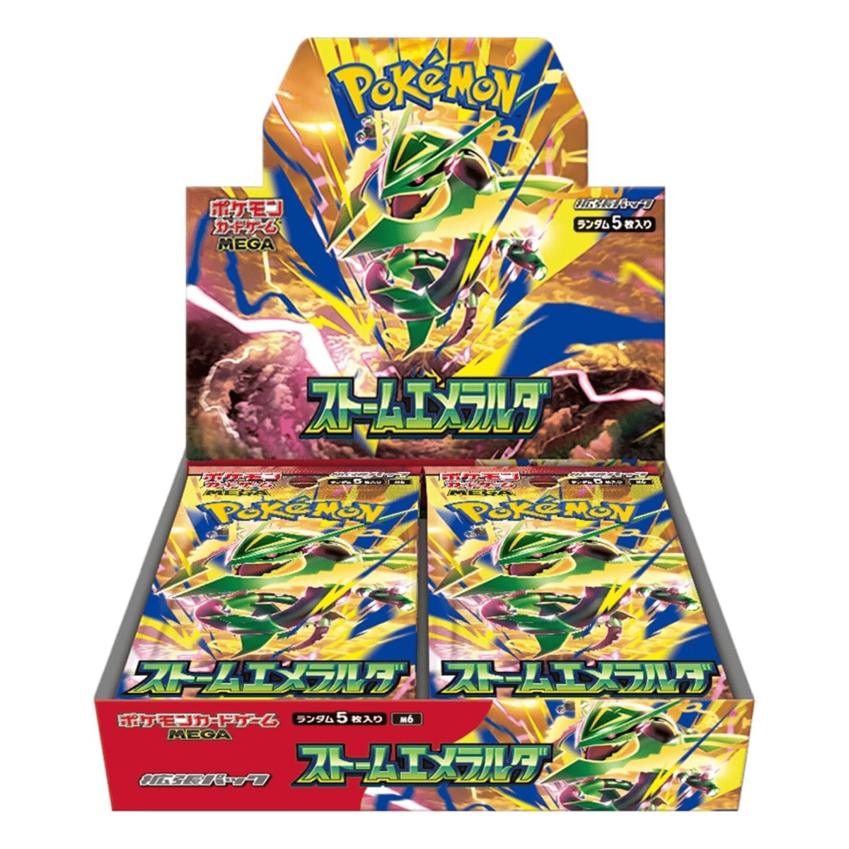 Pokémon Storm Emerald M6 Booster Box - Japanese Mega Series (30 Packs / 5 Cards Per Pack) | Factory Sealed JP TCG | Mega Rayquaza Mega Golisopod Raikou | 2026 Release