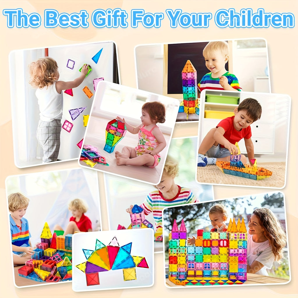 Magnetic Building Blocks for Kids 40/100pcs – STEM Educational Magnetic Tiles Stacking Puzzle Playset, Sensory Learning Toys, Creative Construction Gift for Boys Girls Toddlers Ages 3+, Random Colors