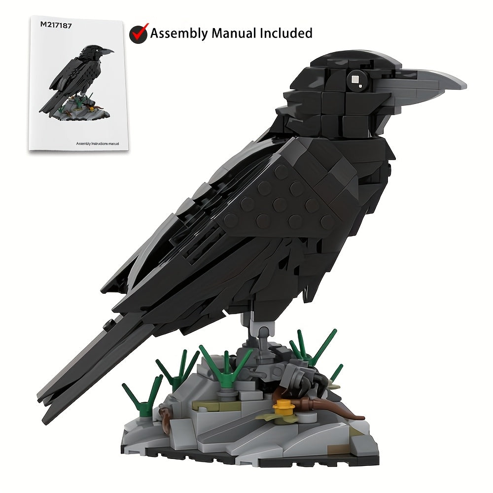 MOC 357 Piece Raven Building Blocks Set – Animal Bird Brick Model Kit – Creative STEM Construction Toy for Teens & Adults – Halloween, Christmas & Birthday Gift Idea for Bird Lovers & Collectors