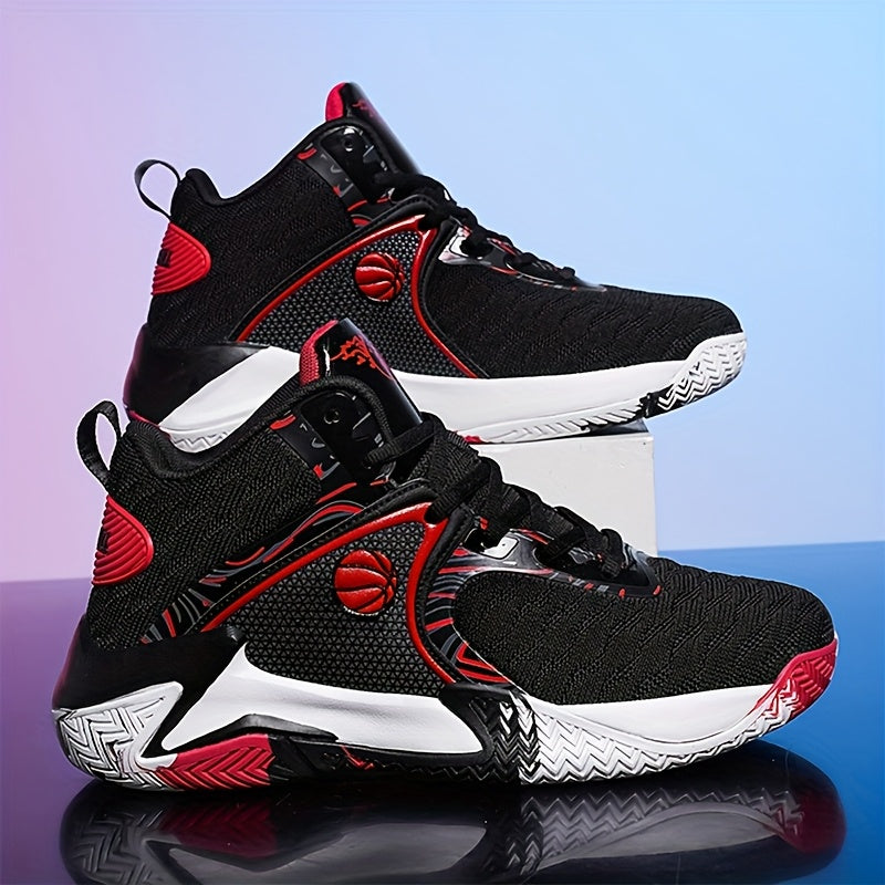 Men's High Top Basketball Shoes Anti-Slip Rubber Sole Breathable Lace-Up Sneakers for Men Durable Sports Running Shoes 3 Colors Sizes US 6.5-13.5 Cushioned Ankle Support