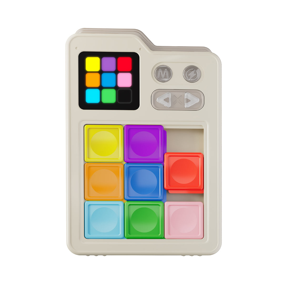 Electronic Klotski Brain Teaser Game Console Huarong Dao Puzzle Toy with Sound Effects Induction Gameboard Progressive Difficulty STEM Educational Toy Kids Adults Gift