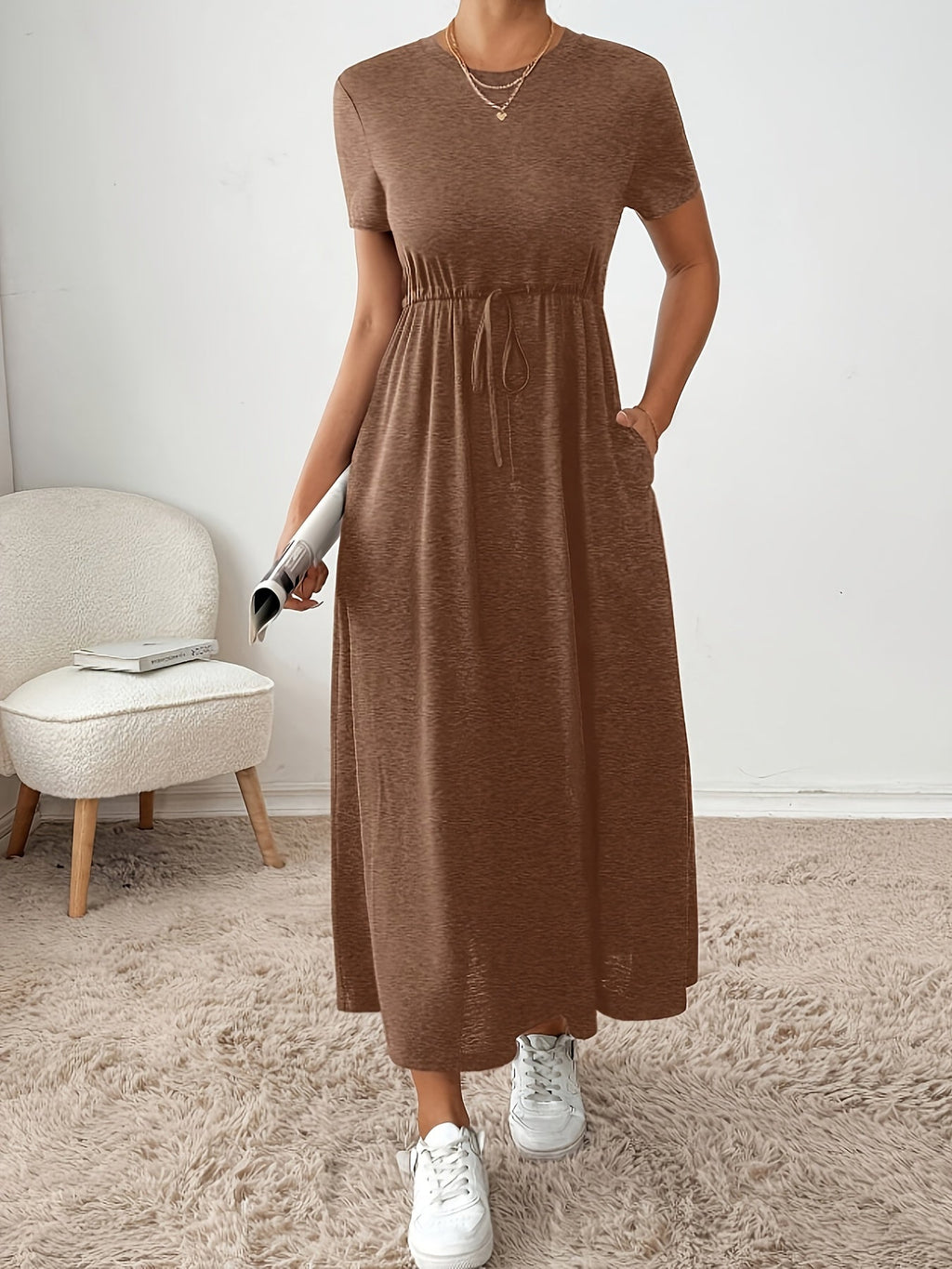 Women's Stretchy Bodycon Midi Dress Solid Color Slim Fit Casual Party Dress High Elasticity Knit Fabric All Season Comfortable Wear Dark Gray Dark Green Black XS-XL