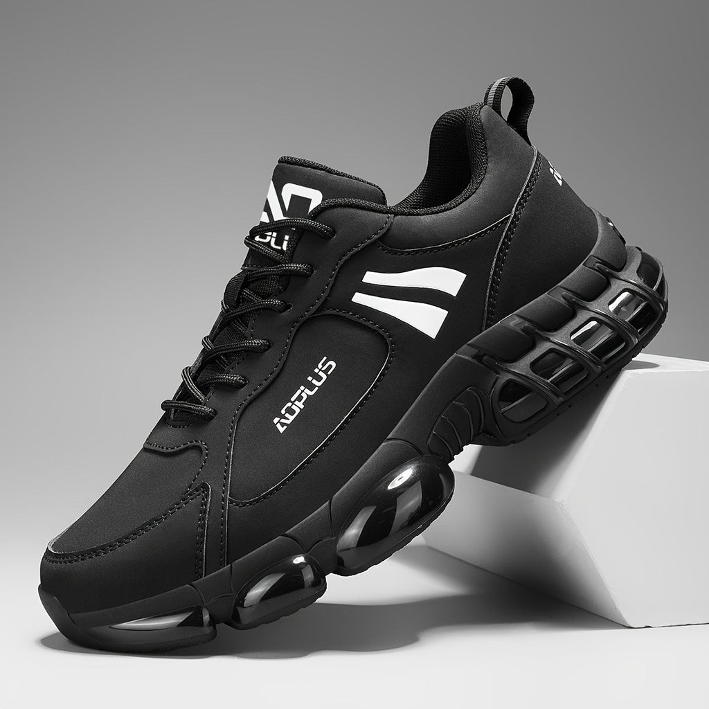 Men's Road Running Sneakers – Anti-Slip Wear-Resistant Lace-Up Athletic Shoes, All Season Low Top Casual Outdoor Sneakers, Blue Black White, Sizes US 6.5–13.5