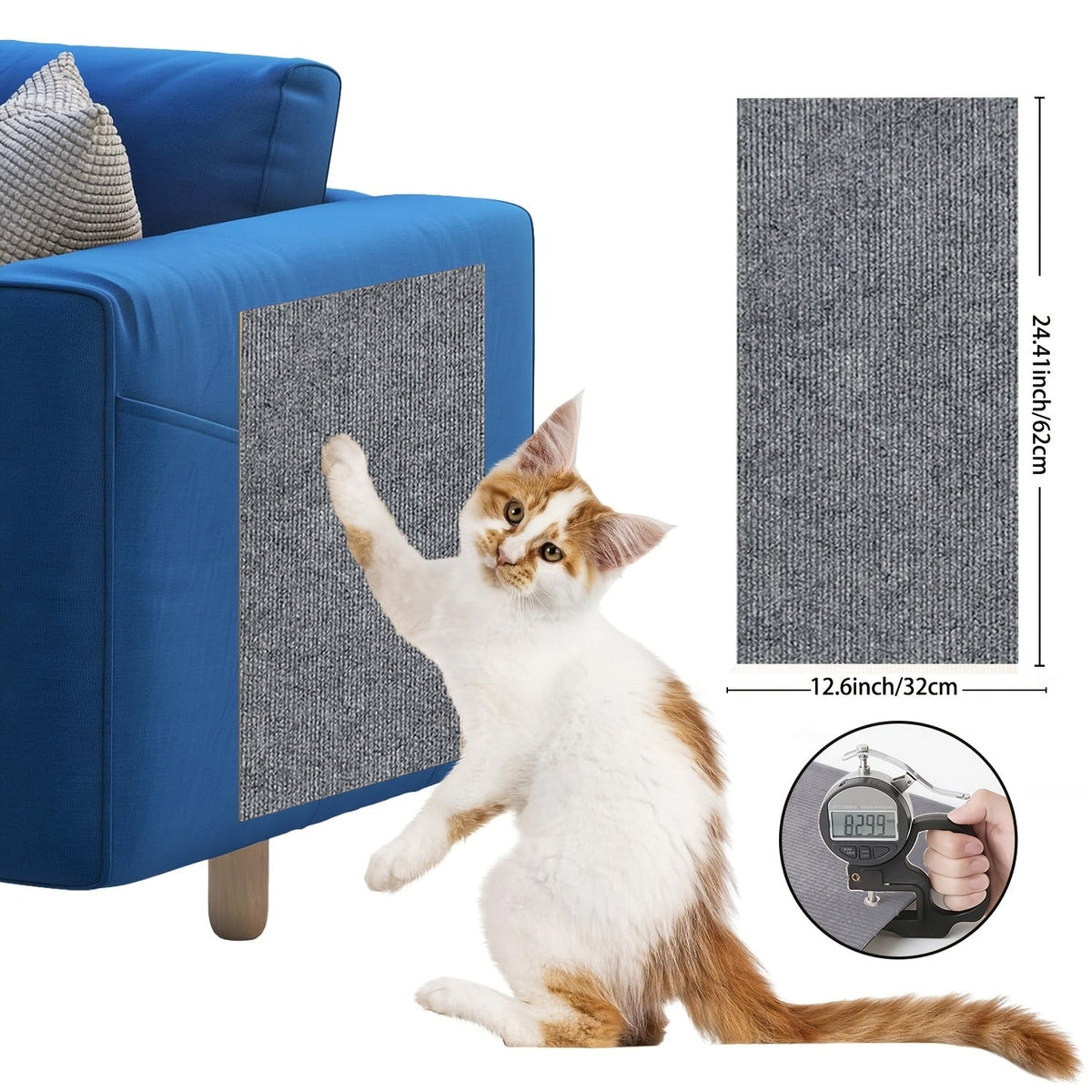 Cat Scratch Furniture Protectors Self-Adhesive - Trimmable Sofa & Wall Scratch Guards, Durable Cat Scratching Deterrent Pads for Couch, Chair, Door Frame