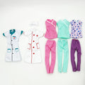 Doll Nurse & Doctor Uniform Clothes Set 5 Pieces for 11.5 Inch Dolls - Fashion Role Play Dress Up Accessories Compatible with Barbie, Medical Costume Outfits, Birthday Gift for Girls Ages 3+