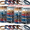 40-Pack Inspirational Bible Verse Silicone Bracelets Cute Colorful Christian Wristbands for Men Women Kids Church VBS Party Favors