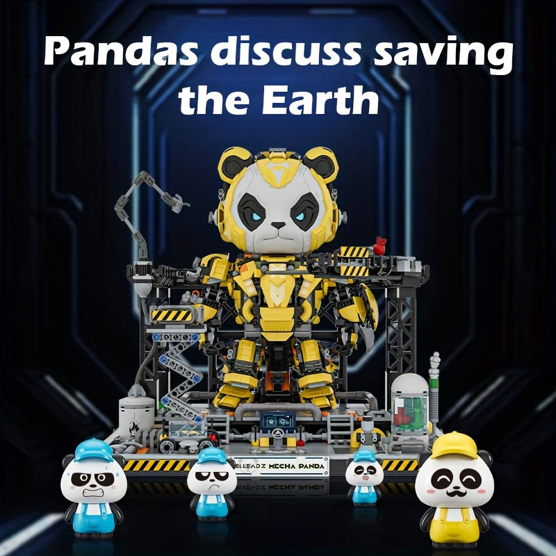 2198pcs Mecha Panda Building Blocks Set - Cool Deformation Robot Puzzle Toy for Kids & Adults, Creative STEM Brick Kit, Perfect Christmas Birthday Gift, Living Room Display Model