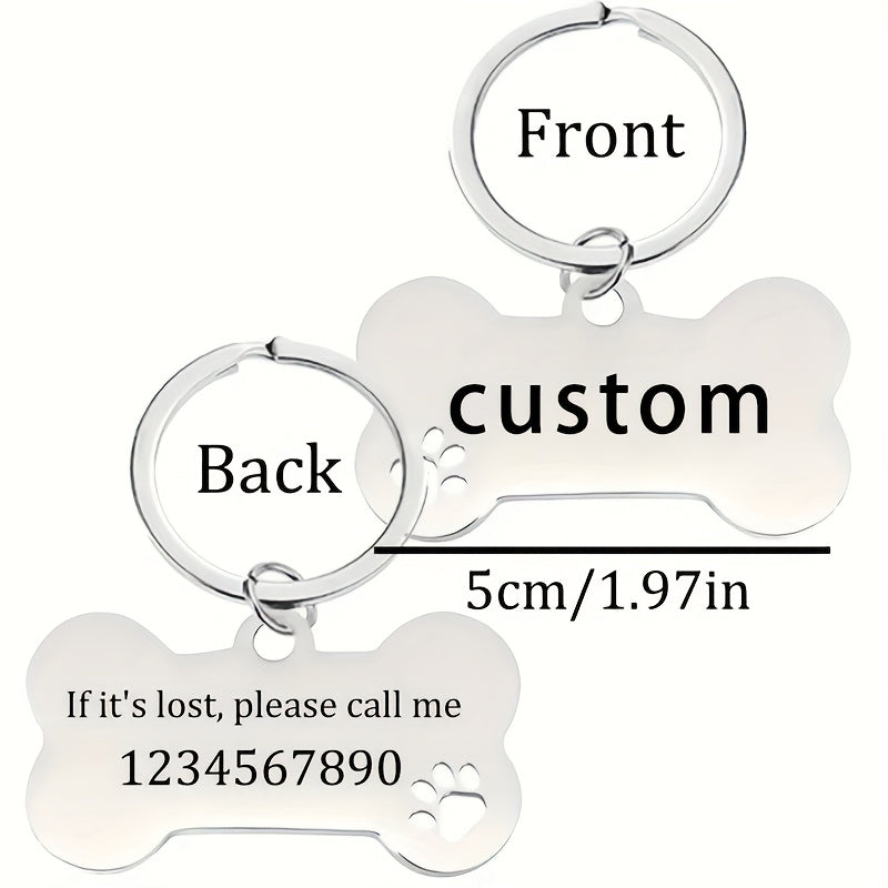 Custom Engraved Stainless Steel Dog Tag Pendant with Pet Name Phone Number and ID Anti-Loss Dog ID Tag Available in Multiple Colors – Durable Personalized Pet Identification Tag for Dogs and Cats