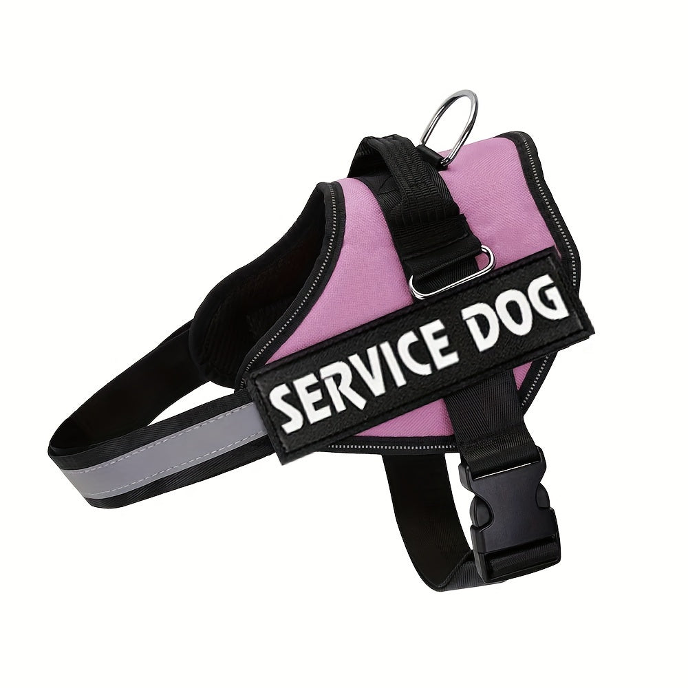 No Pull Dog Harness Vest - Reflective Breathable Adjustable Pet Halter with Nylon Handle for Easy Control, No Choke No Tug Design for Small Medium & Large Dogs, Easy On & Off Dog Walking Harness