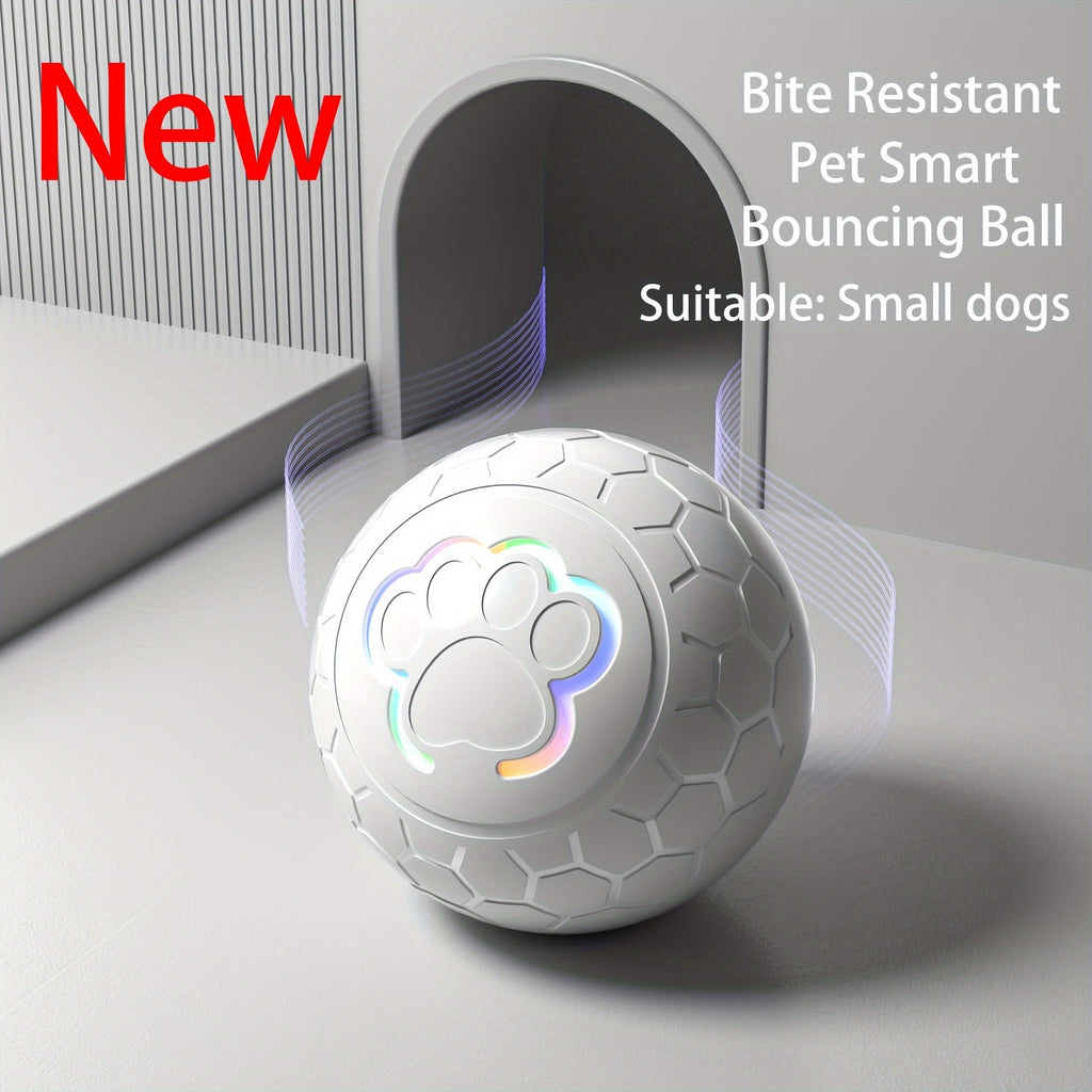 Rechargeable Smart Automatic Bouncing Ball for Cats & Dogs - Interactive Electric Pet Toy Bite Resistant Self-Moving Ball Indoor Exercise Toy 6 Colors Blue Green Pink Yellow Orange Grey