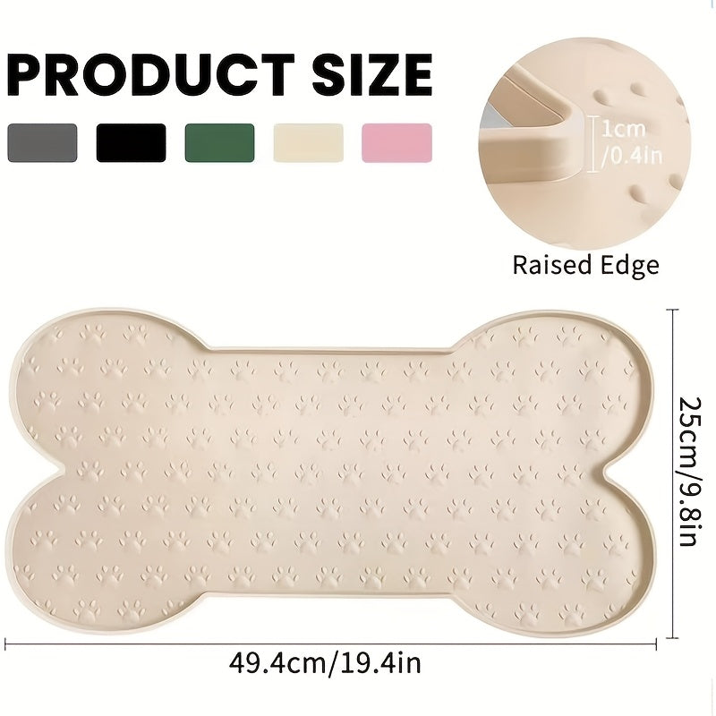Silicone Pet Feeding Mat for Dogs – Non-Slip Waterproof Food Bowl Mat Easy to Clean – Dog Placemat for Food & Water Bowls in Black, Apricot, Pink & Gray