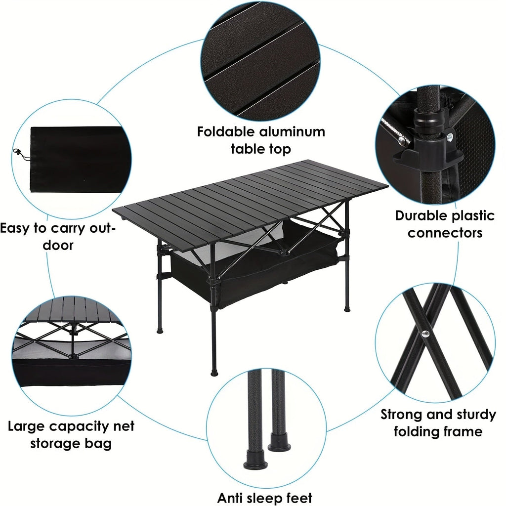 Folding Camping Table with Carry Bag – Lightweight Portable Outdoor Table 3 Sizes for Camping, Beach, Picnic, BBQ, Backyard, Boat & Travel, Easy Setup & Storage