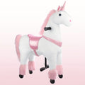 Kids Ride On Unicorn Horse Toy with Wheels Plush Walking Animal No Battery Required Size S and M for Ages 3 to 9 Pink Unicorn White Unicorn Birthday Christmas Gift for Boys Girls