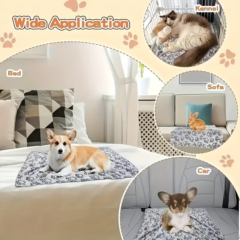 Soft Flannel Pet Blanket for Dogs and Cats Machine Washable Cozy Polyester Throw Blanket for Small Medium Large Extra Small Pets Sofa Bed Crate Blanket