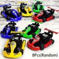 Mini Pull Back Cars 8 Pack - Colorful Cartoon Racing Kart Toy Cars for Kids, Birthday Party Favors, Pinata Stuffers, Goody Bag Fillers, Christmas Halloween Gifts & School Prizes (Random Colors)