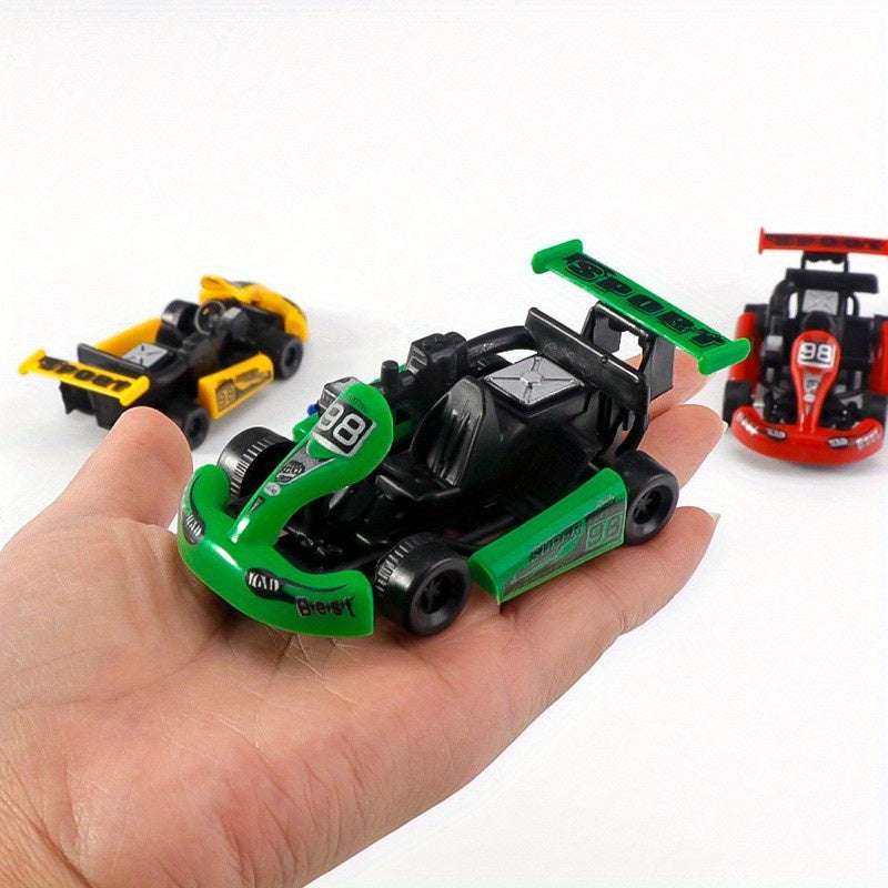 Mini Pull Back Cars 8 Pack - Colorful Cartoon Racing Kart Toy Cars for Kids, Birthday Party Favors, Pinata Stuffers, Goody Bag Fillers, Christmas Halloween Gifts & School Prizes (Random Colors)