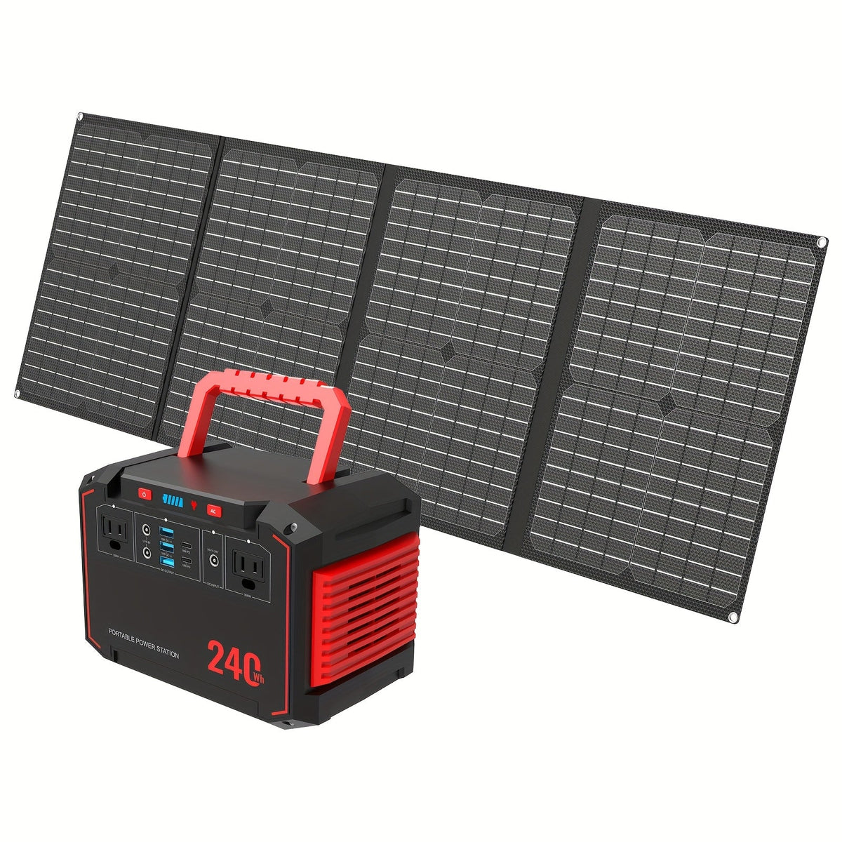 Portable Solar Power Station 350W Peak with AC DC USB Ports – 88.8Wh/111Wh/240Wh LiFePO4 Battery, Optional 30W/40W/60W Solar Panel, Solar Generator for Camping, Emergency, CPAP, Laptops, Fans & Off-Grid Home Use