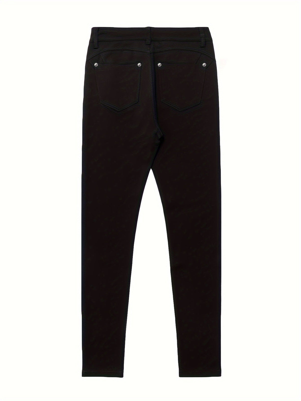 Women's High Waist Stretch Skinny Jeans Metal Button Detail Street Style Slim Fit Denim Pants 10 Colors S-XXL
