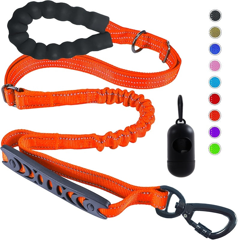 4-in-1 Elastic Dog Leash for Medium Large Dogs Adjustable Bungee Training Leash with Foam Grip Handle Anti-Choke Shock Absorbing – Multifunctional Dog Walking Leash for Hands-Free Jogging and Training