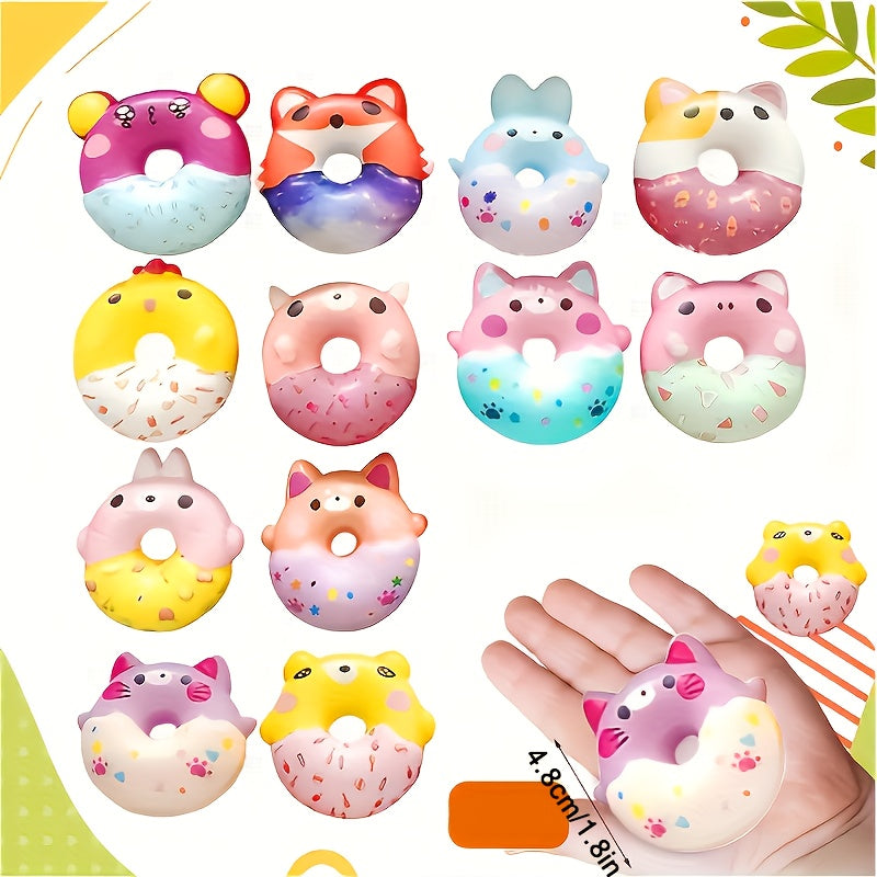 Mini Squishy Donut Squeeze Toys 12 or 24 Pack Slow Rising Party Favor Goodie Bag Fillers for Kids Classroom Birthday Halloween Christmas Holiday Gifts for Boys Girls Random Colors