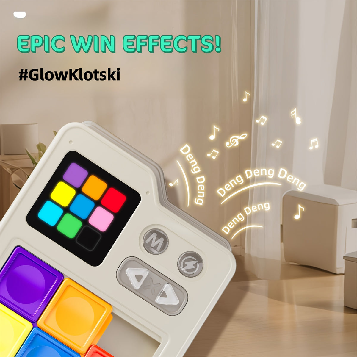 Electronic Klotski Brain Teaser Game Console Huarong Dao Puzzle Toy with Sound Effects Induction Gameboard Progressive Difficulty STEM Educational Toy Kids Adults Gift