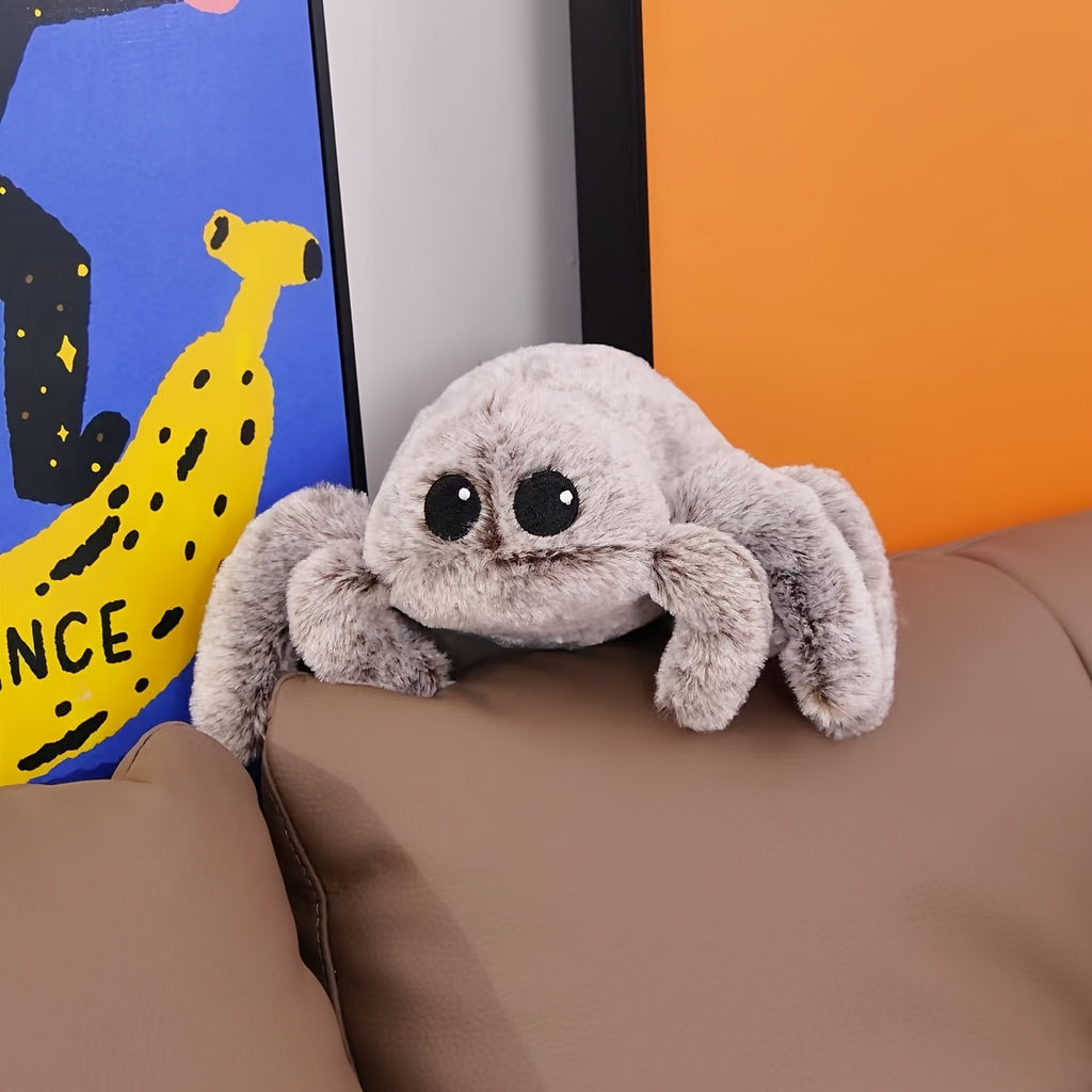 Cute Baby Spider Soft Plush Stuffed Toy Cartoon Movie Character Doll Super Soft Gray Kids Birthday Christmas Gift W-112