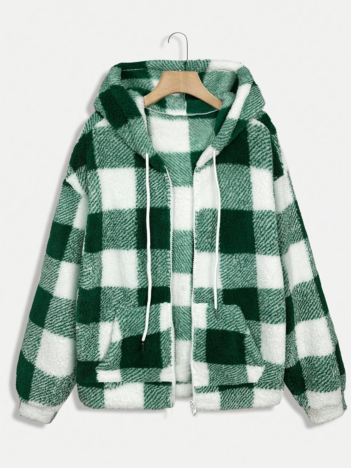 Women's Plaid Fleece Sweatshirt Casual Pullover Top Long Sleeve Soft Warm Fall Winter Fashion Black Khaki Red Green Yellow XS S M L XL