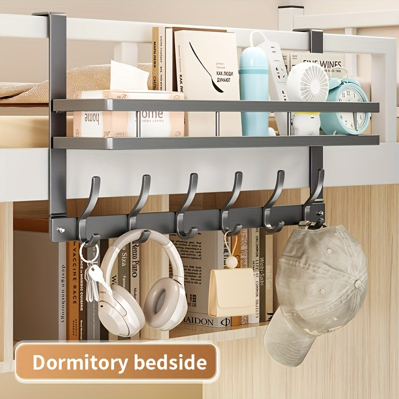 Over-the-Door Storage Rack with Hooks Heavy Duty Metal Organizer for Bedroom Bathroom Kitchen Closet Door Hanger No Tools Required 4 to 8 Hooks