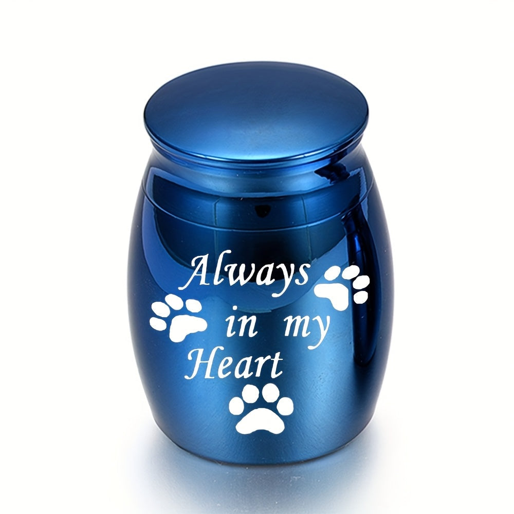 Small Keepsake Urns for Human & Pet Ashes - 1.57 Inch Mini Cremation Urn Aluminum Alloy Memorial Ashes Holder Always in My Heart, 6 Colors Available