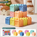 Soft Rubber Baby Building Blocks for Infants & Toddlers – Chewable BPA-Free Sensory Stacking Toy for Grasping & Cognitive Development – 16, 24 or 48 Pieces – Ages 0-6 Months, 6-12 Months & 1-2 Years