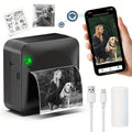 Mini Thermal Sticker Printer Inkless, Wireless Pocket Photo Printer with 1 Roll Thermal Paper, Portable Bluetooth Label Maker for Photos, Journaling, Notes & Memos – Cute Gift for Girls & Students