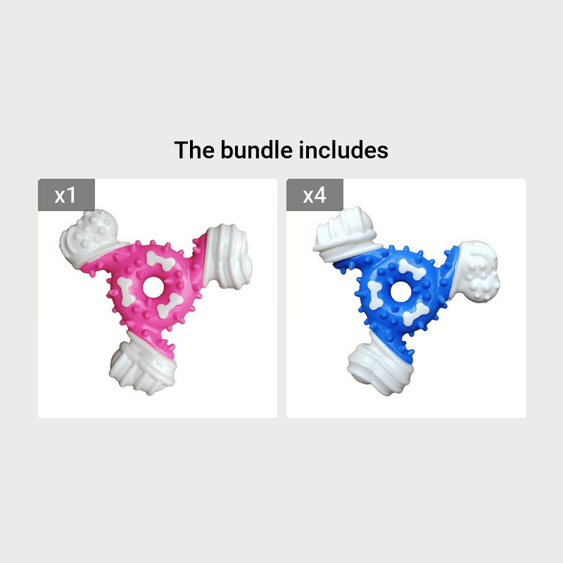 Nylon Dog Chew Toy for Teeth Cleaning - Bite-Resistant Triangular Bone Dental Chew Stick, Interactive Puzzle Toy for Small Medium Dogs, Durable Teeth Grinding Boredom Buster Pet Gift