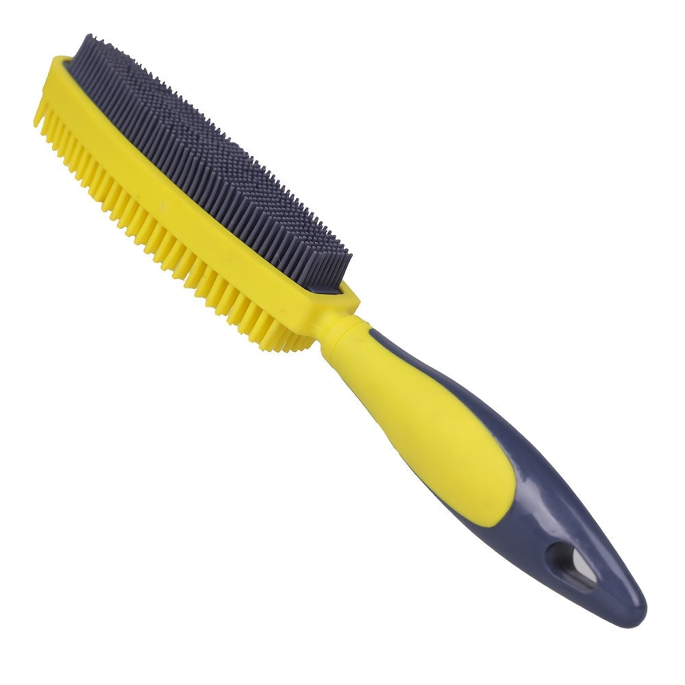 Silicone Pet Hair Remover Brush for Dogs & Cats – Gentle Grooming Deshedding Tool with Relaxing Massage Effect, Removes Loose Fur from Clothes, Car Seats, Sofa & Upholstery, Easy Self-Cleaning, 4 Colors