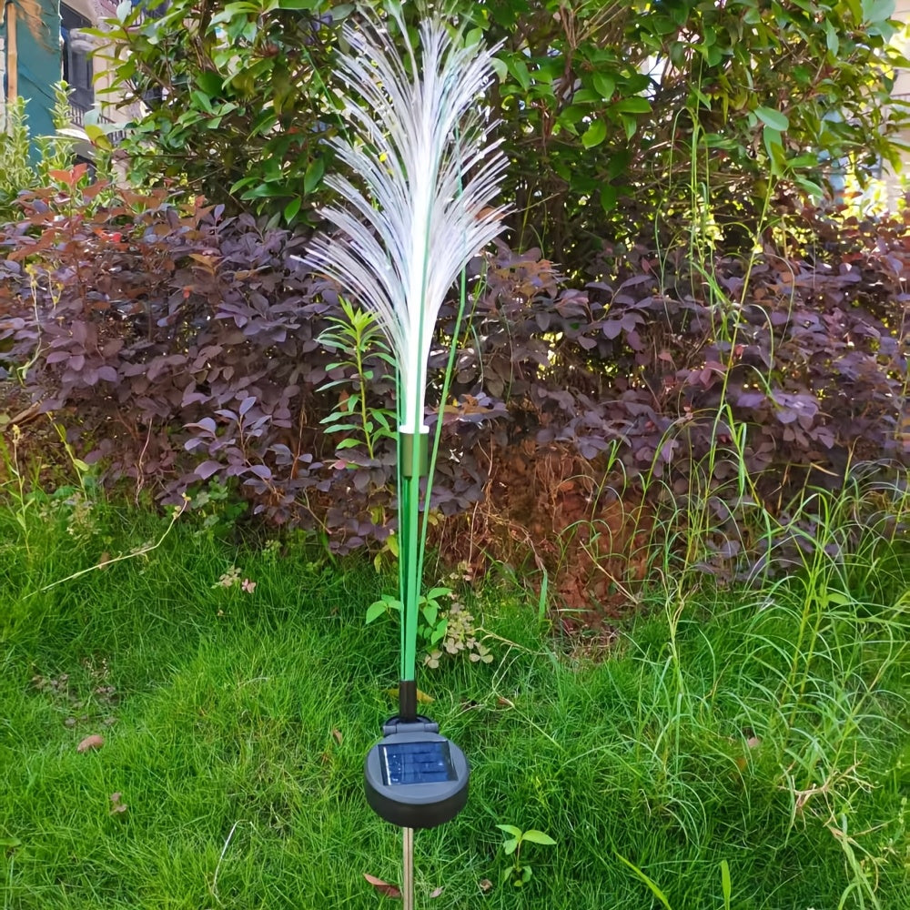 Solar Powered Golden Grass Garden Lights – Energy-Efficient Outdoor Decorative Stake Lights for Yard, Patio & Balcony, Nickel Battery, Semi Flush Mount, Available in 1pc or 2pcs