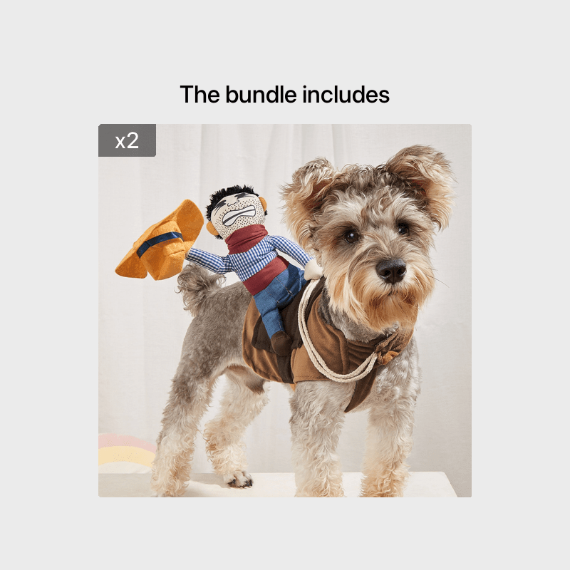 Halloween Dog Costume Cowboy Knight Riding Figure – Funny Quirky Transformation Pet Clothes for Golden Retriever, Teddy & Medium Large Dogs, Halloween Party Dog Outfit