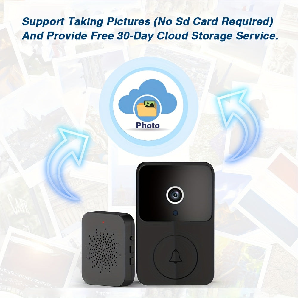 Wireless Video Doorbell Camera with HD Night Vision, Motion Alerts & Two-Way Audio – Smart WiFi Doorbell, Remote Mobile View, Voice Changer, Rechargeable Battery, 2.4GHz, Home Security