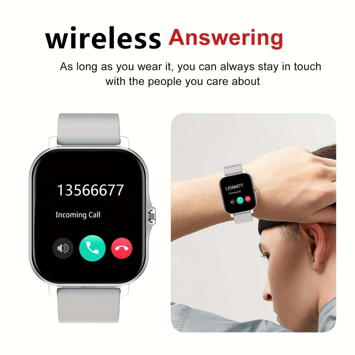 Large Screen Smart Watch HD Voice Call Fitness Tracker Unisex Compatible iPhone Android Multiple Sports Modes Heart Rate Monitor Message Reminder Outdoor Sports Daily Wear Holiday Gift